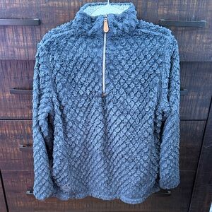 Simply Southern woMen's Plush Zip-Up Sweater in Blue Gray